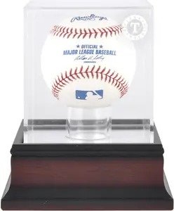 Texas Rangers Mahogany Baseball Logo Display Case