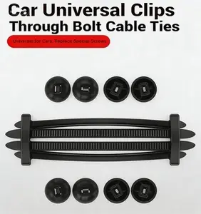 100 General Purpose Automotive Cable Tie Clips, a mix of nylon push-button and cable ties, suitable for DIY repair fasteners for car bumpers, mudguard liners, door trims, mudguards, etc.