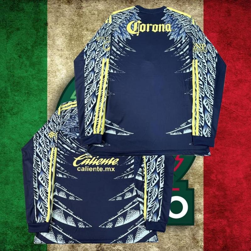 25 26 Mexico LIGA MX Club America Home Yellow Short Sleeve Soccer Jersey Fans Version Breathable