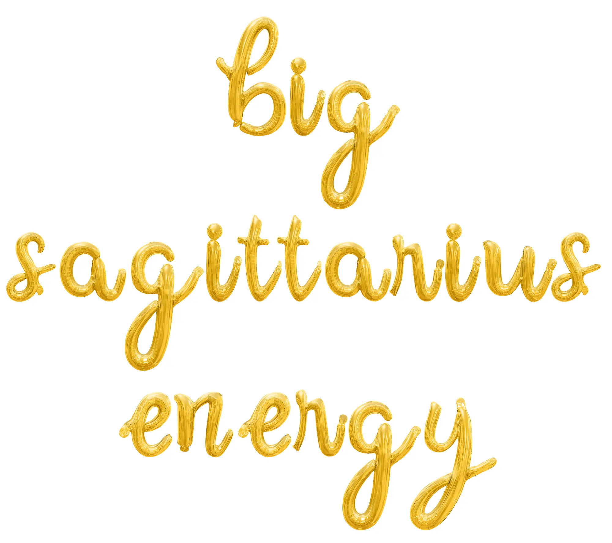 Cursive Script Letter Balloons - BIG SAGITTARIUS ENERGY 16" Inch Alphabet Letters Foil Mylar Balloon Birthday Party Banner