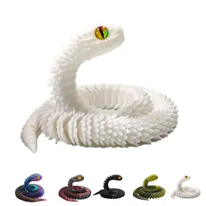 3D Printed Snake Ornament, 60cm Movable Joints Pet Toy, Perfect Gift for Halloween & Christmas, Unique Decorative Accessory