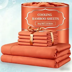 4-Piece Cooling Sleep Set - Soft, Breathable & Wrinkle-Free Comfort with Deep Fit Design