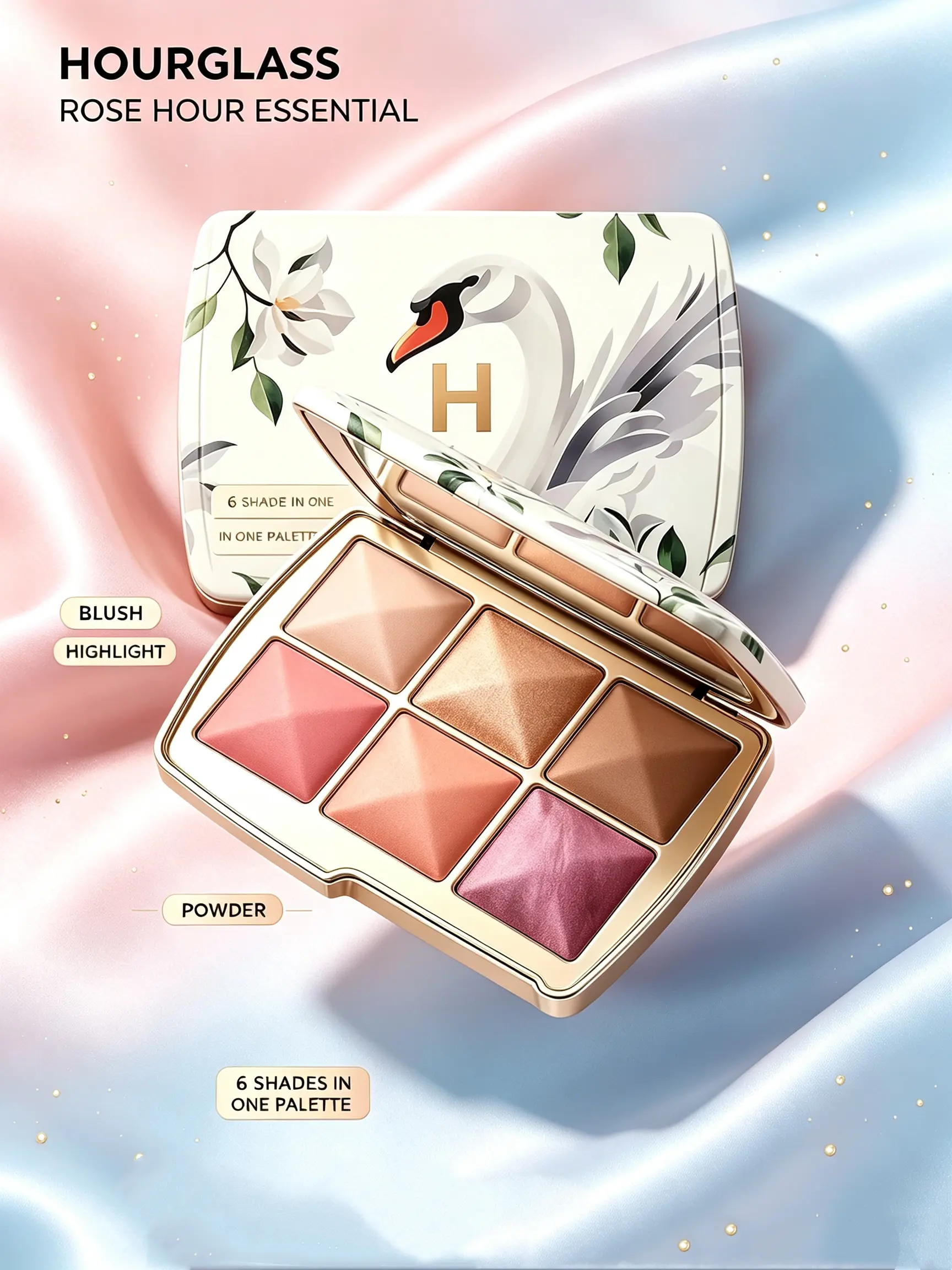 Face Makeup Palette 6 Shades | Buildable Blush Highlight Bronzer | Natural Glow For Daily & Vacation Makeup