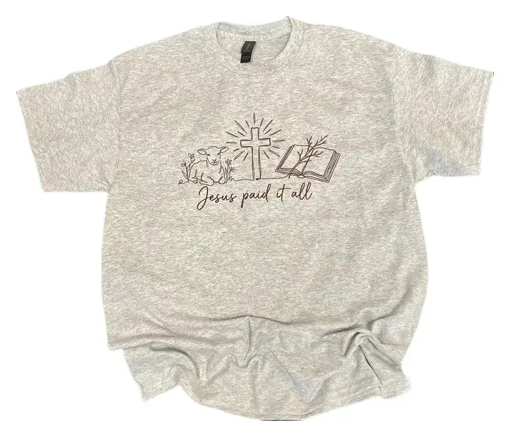 Jesus Paid It All on Ash Gray Tee