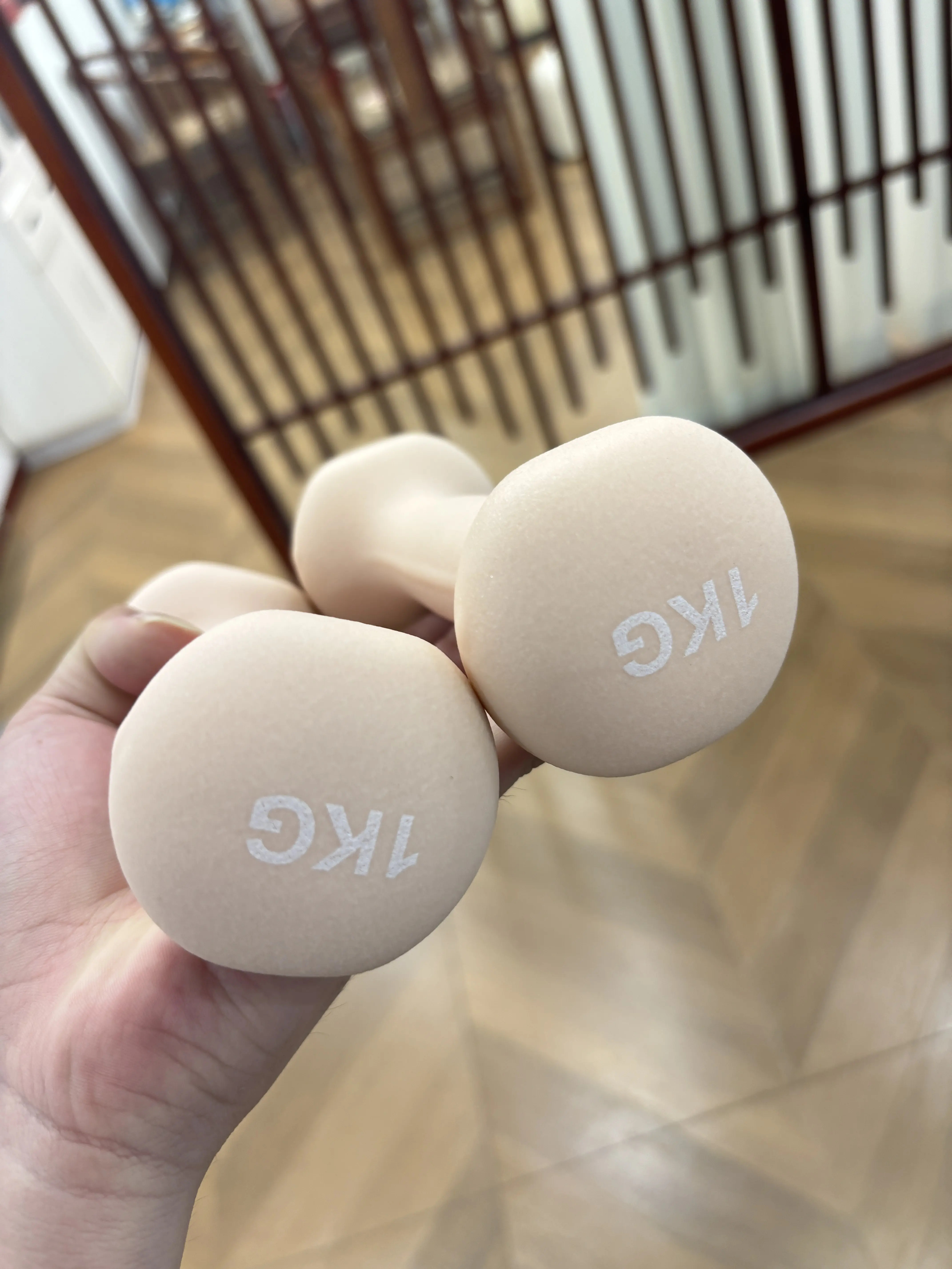 Dumbbell Lady Solid Cast Iron Powder-Coated Small Dumbbell Fitness Home Gym Equipment Pair 1kg