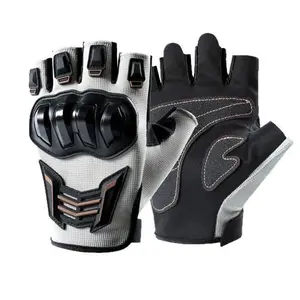 Half Finger Cycling Gloves, Protective Anti-Slip Nylon Gloves for Biking, Fitness, Motorcycle & Outdoor Sports