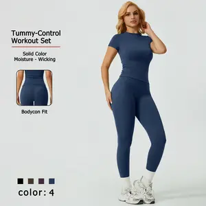 NcmRyu Women's Tummy-Control Bodycon Workout Set - Buttery-Soft Moisture-Wicking Sculpting Yoga Gym Activewear women
