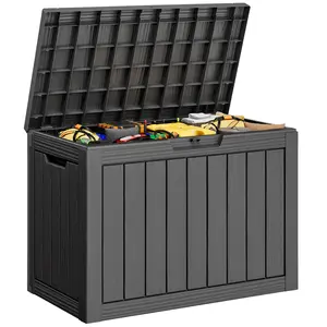 Storage Box with Wood Finish | 45Gallon Massive Capacity | 3-Min Assembly | Mold & Water Resistant-Christmas Gifts.