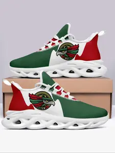 Men's Flag/Dragon/Eagle Print Lace Up Low Top Sneakers, Casual Comfortable Breathable Sports Running Shoes, Male All-match Platform Shoes for Daily Wear