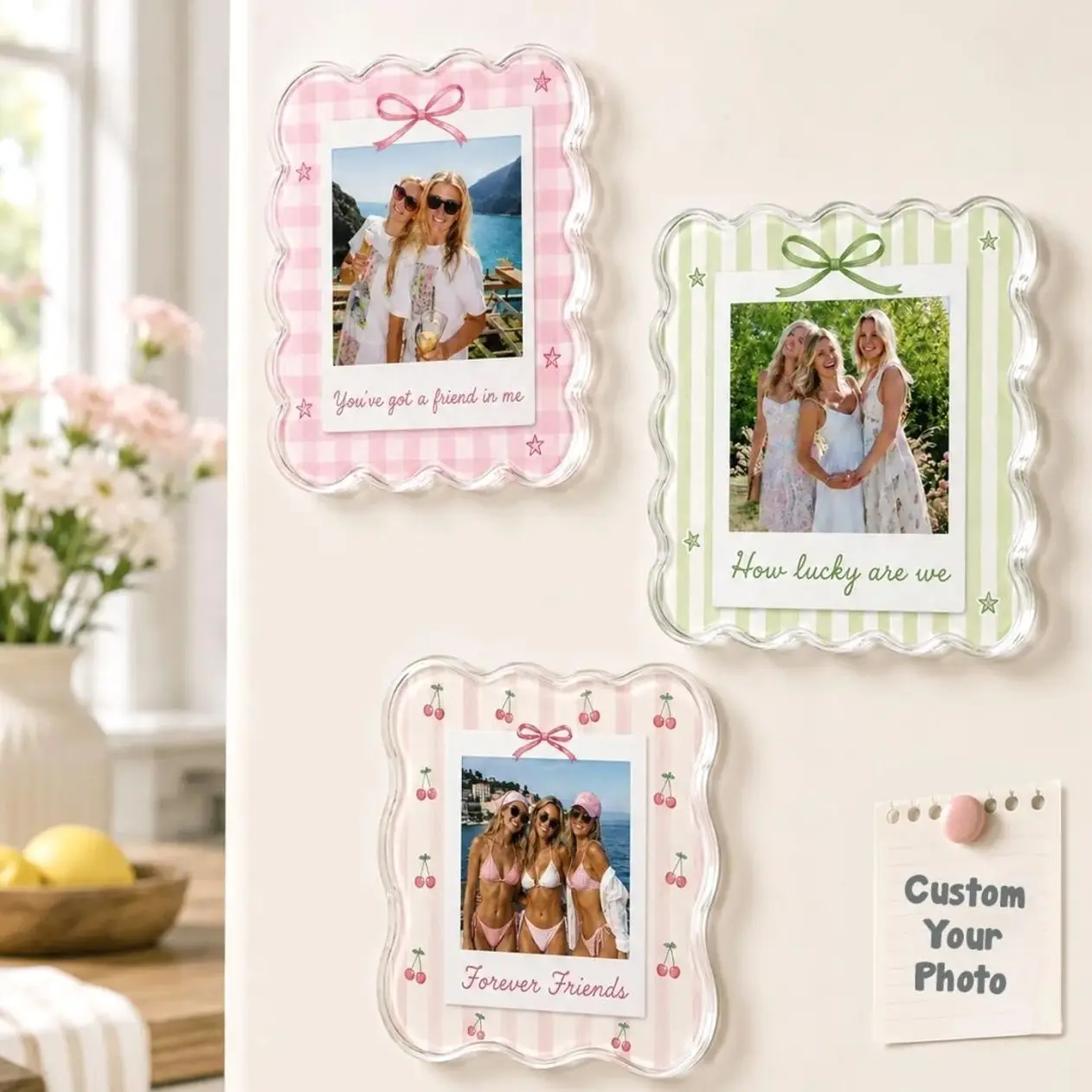 Custom Bestie Photo Fridge Magnet, Custom Best Friend Birthday Gift