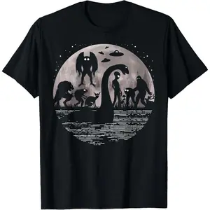 Bigfoot Loch Ness Monster Mothman And Aliens! Funny Cryptid T-Shirt   Graphic tees