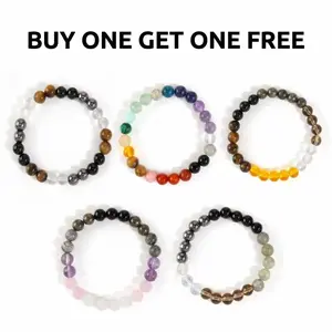 Buy 1 Get 4 Free Wealth Attraction Crystal Bracelet Set – Lucky Energy Stones from Around the World arpurraina money attraction bracelet men accessories inner strength luck jewelry protective banquet party colorful gemstone emo