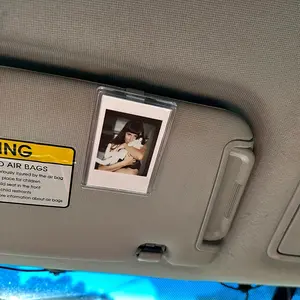 Acrylic Car Sun Visor Picture Frame, Keepsake Memory Holder for Family, Couples, Pets, Easy Installation Dashboard Accessory