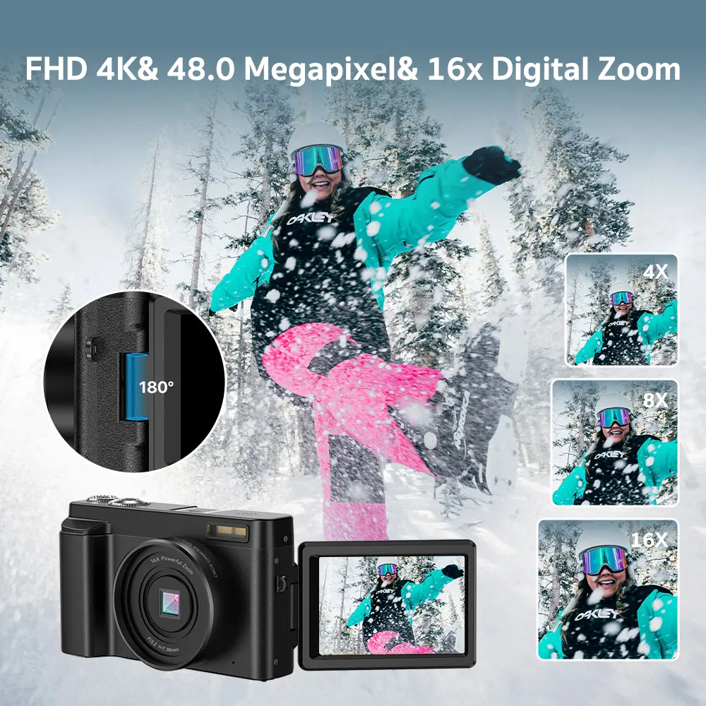 DC101 multi-functional 4K Digital Cameras , Auto Focus 48MP