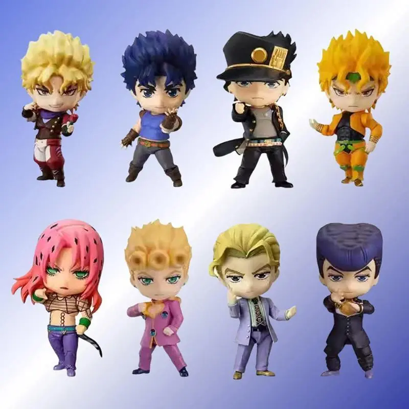 Jojo'S Bizarre Adventure Nendoroid Q Version Figures Jotaro Kujo Josuke Giorno Dio Jonathan Anime Collectible Desktop Decor