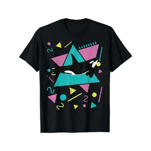 Cotton Orca Killer Whale Vintage 90s Retro 1990s Aesthetic Vibes T-Shirt graphic everyday tees black short sleeve tee