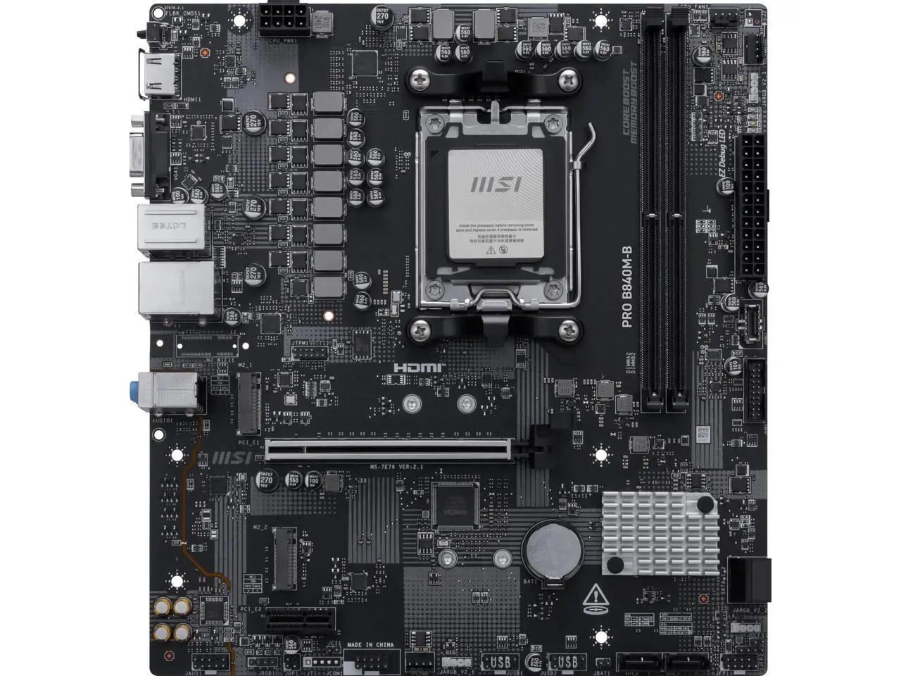 MSI PRO B840M-B AM5 AMD B840 AMD Motherboard MSI PRO B840M-B AM5 AMD B840 AMD Motherboard
