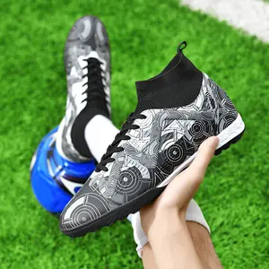 Men's Fashionable High Top Football Shoes, Casual Comfortable Breathable Soccer Shoes, Football Cleats