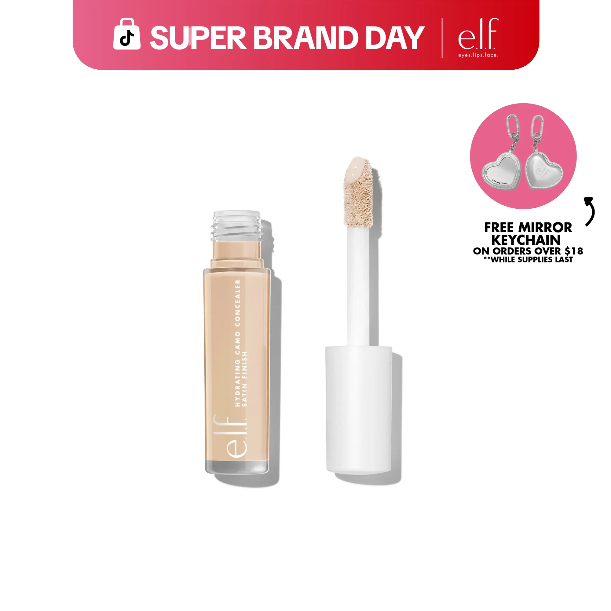 e.l.f. Hydrating Camo Concealer - Full Coverage, Under Eye, No Creases, Satin Finish with Long-Lasting Wear, 25 Shades