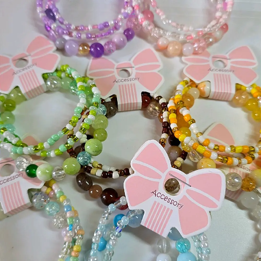 3pc Color Mix BoHo Bracelet Set, Seed Bead and Mix Size Matching Bracelets