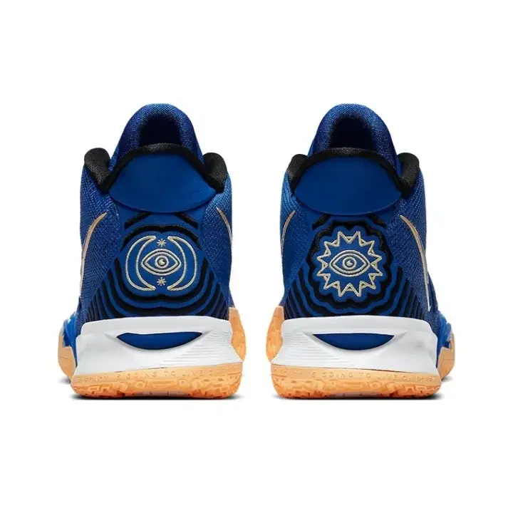 Trendy Retro Gum‑Sole Mid‑Top Basketball Sneakers Royal Blue Breathable Woven Mesh Eye‑Catching Gold Accent Fashion‑Forward Performance Sports Shoes
