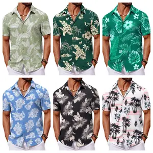 Hawaiian Tropical Beach Short-Sleeve Button-Down Shirt - Quick-Dry 3D Print, Casual Summer Vacation Top for Cruise Resort, XS-5XL Sizes