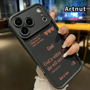 Phone Case for iphone 17 Pro Max 16 Plus 15 14 13 12 11 XR Air E Love God Thought Patterned Soft TPU Full Camera lens Protection Rugged Phone Cover for Girl