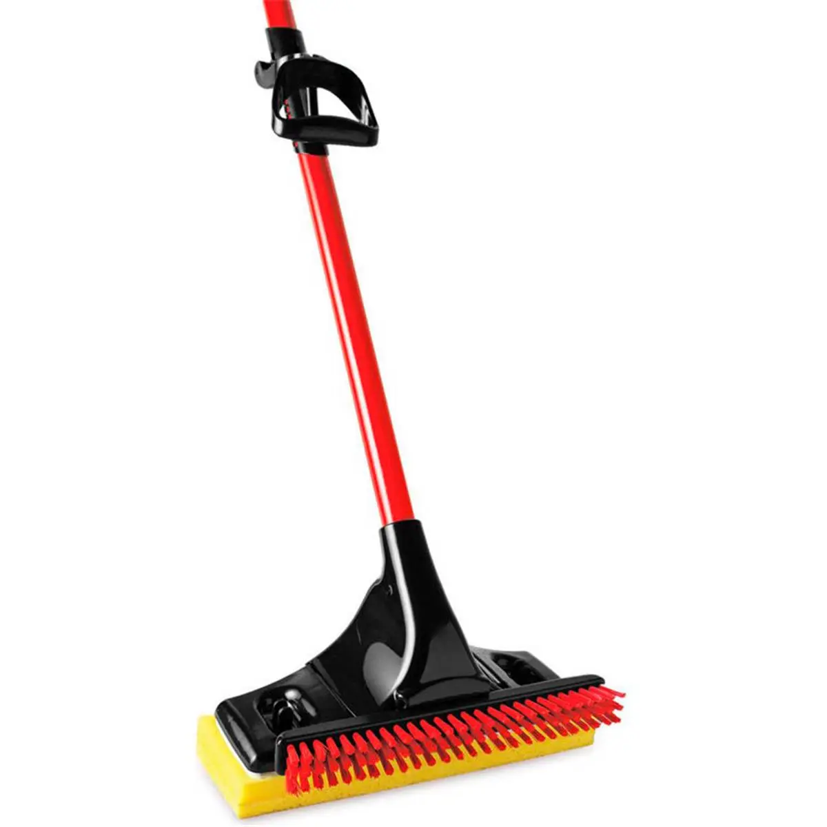 212 MAIN Gator Sponge Mop with Handle - Adjustable Wide Head Home Cleaning Tool, Water Absorbent Butterfly-Style Synthetic Brush, Tear-Resistant Steel Rod Construction, Black