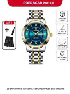 Men's Luxury Watch, Elegant Design, Date & Week Display, Waterproof & Luminous Features, Stainless Steel Case, Ideal Gift for Him, Trendy Exquisite Watch