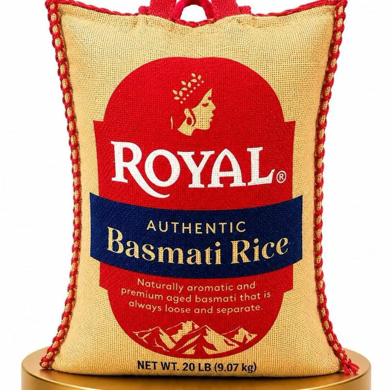 Premium Aged Royal Authentic Basmati Rice - 20 lbs Long Grain Rice