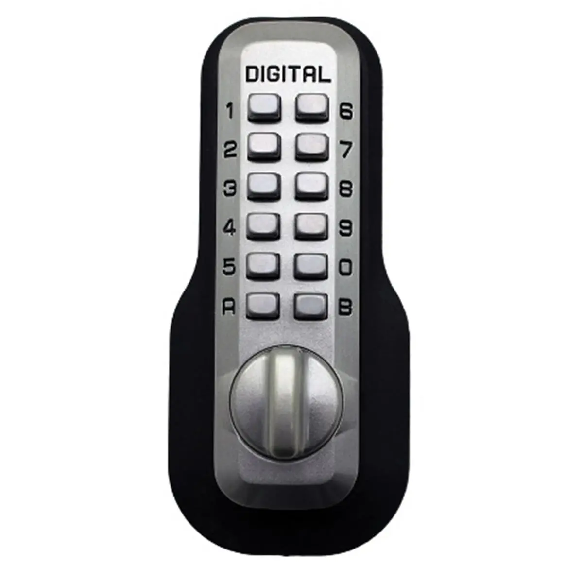 Lockey M-210-SN-DC-EZ Mechanical Keyless Deadbolt Door Lock with EZ Mount Plate, Double-Sided Combination, Adjustable Bolt, 4 7/8 H x 1 7/16 x 1 3/4 D In, Satin Nickel Brass, Thumb Turn, Easy to Change Code for Residential & Commercial Doors