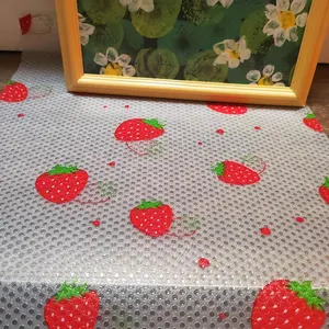 4pcs/8pcs Fridge Liners, Moisture-Proof & Non-Slip, Washable & Reusable, Eva Material, Strawberry Pattern, Kitchen Decor, Drawer Pads, Cabinet Mats