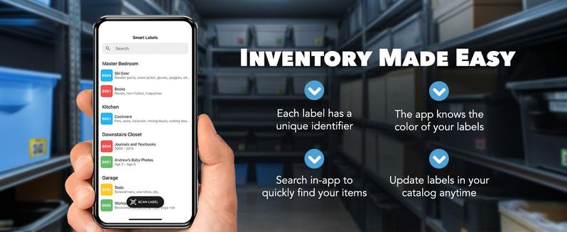 SmartLabels Original 48 Labels Red, Green, Blue, Yellow) Scannable Stickers Adhesive Tabs QR Codes for Moving Storage Business Warehouse TikTok Exclusive