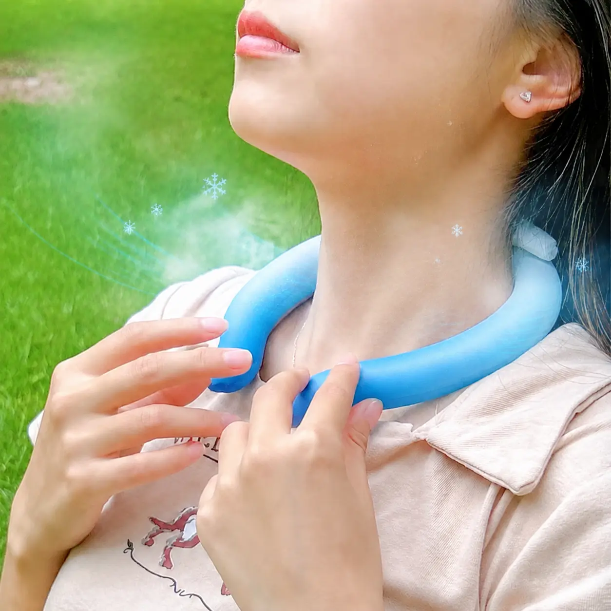 Portable Wearable Body Coolers for Summer, Hands-Free Neck Cooling Tube, Reusable Hands-Free Ice Ring Cooler Freezes Below 28°C/82.4°F, Long Lasting Neck Coolers for Home, Travel, Indoor & Outdoor Activities, Essential for Summer Use