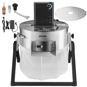 VEVOR Electric Bud Leaf Trimmer, 2-in-1 Manual & Electric, 16 in Bud Trimmer with Sharp Stainless Steel Blades, Bracket Type Wet Dry Hydroponic Cutting Machine with Dry Grate, for Plant Buds Flowers