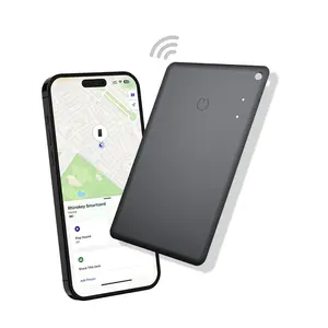 (iOS Only) Bluetooth Tracker with Apple Find My, Chargeable iPhone Smart Card Wallet Finder GPS Tracker, Battery, Keys Finder and Item Locator for Keys, Bags, Passpo