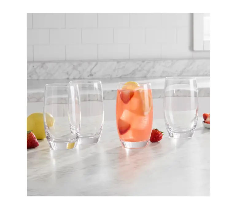 Louisa 18 oz Glass Drinkware Set, 8-Piece Kitchen Glasses for Daily Beverage Use Louisa 18 oz Glass Drinkware Set, 8-Piece Kitchen Glasses for Daily Beverage Use