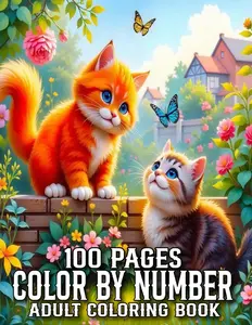 100 Pages Color By Number Coloring Book For Adults: Color By Number Coloring Book With Spring, Flowers, Butterflies, Birds, Animals And More