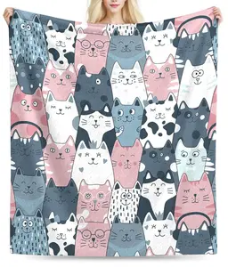Cat Blanket, Cats Gifts for Girls Women, Cat Gift for Cats Lovers, Birthday Gifts Decor Throw Blanket 50"x60"