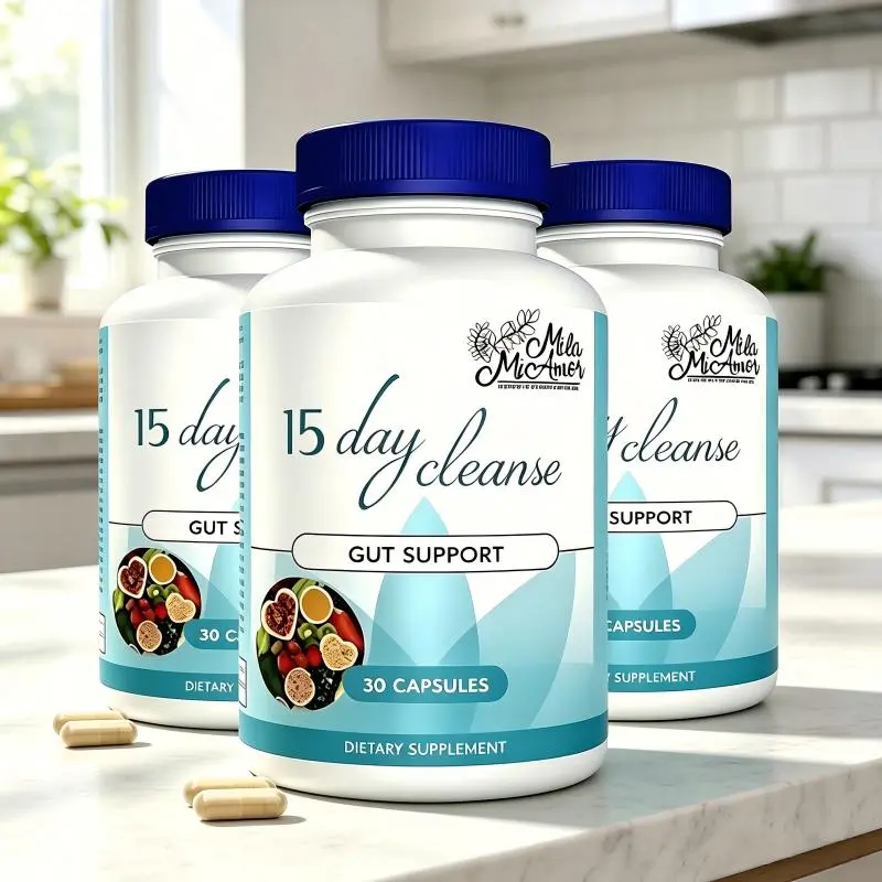3X Mila McAnner 15 Day Cleanse - Gut and Colon Support | Caffeine Free | Advanced Formula with Senna, Cascara Sagrada, & Psyllium Husk | Non-GMO | 30 capsules