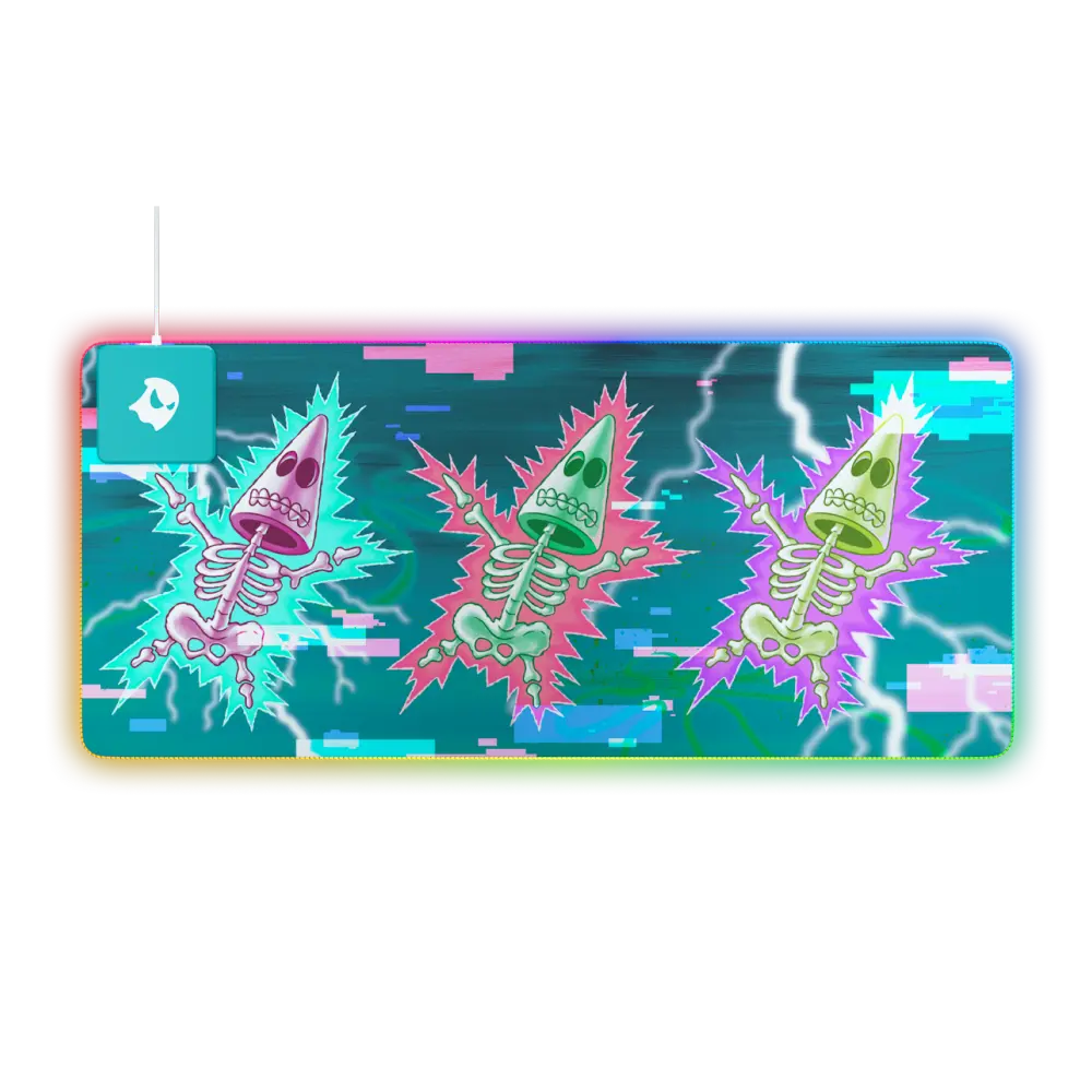GHOST RGB Wireless Charging Mousepad Bikini Bottom Skeleton Patrick Edition Large Size 10W Qi Charger Full RGB LED Non-Slip Base