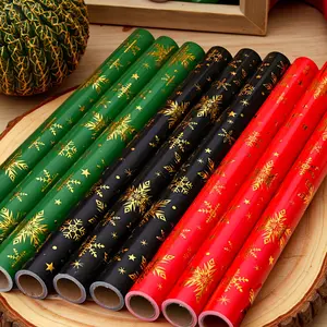 Premium Gold Foil Christmas Gift Box Wrapping Paper Roll, Large Luxury Holiday Packaging, 43x500cm, Perfect for Festive Gifts