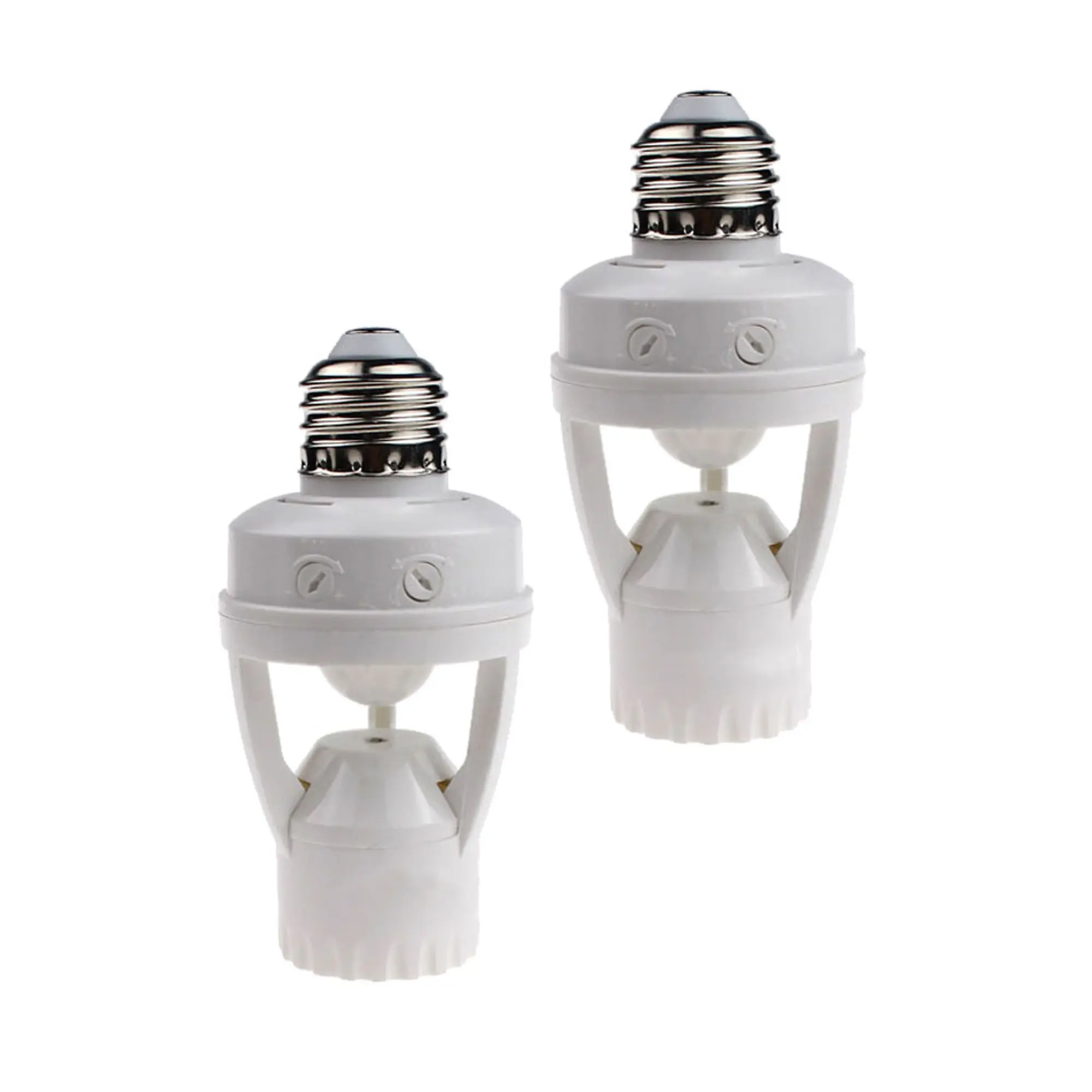 2pcs Motion Activated Light Sockets, E26/E27 Screw in Add on/Off Motion Sensor Sockets for Existing Lights, Dusk and Dawn Auto Motion Sensor Light Sockets Indoor for Porch Garage Basement motionsensing lights