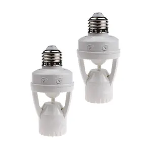 2pcs Motion Activated Light Sockets, E26/E27 Screw in Add on/Off Motion Sensor Sockets for Existing Lights, Dusk and Dawn Auto Motion Sensor Light Sockets Indoor for Porch Garage Basement motionsensing lights