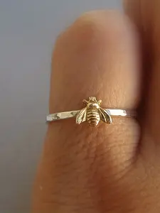 1 Pc Cute Honeybee Ring For Women Boho Style Rings For Engagement Anniversary Party Band Jewelry Valentine's Day Gift