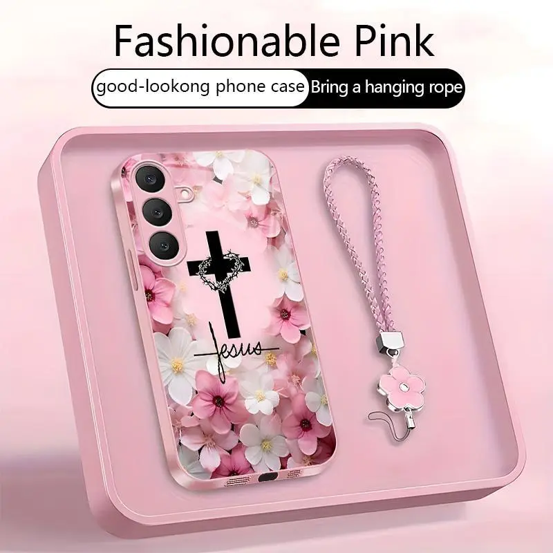 Suitable for [Galaxy S25 Fe] Women's high-end phone case，A wide variety of patterns for you to choose from.This phone case prays for you，God will bless you and bring you good luck YM99