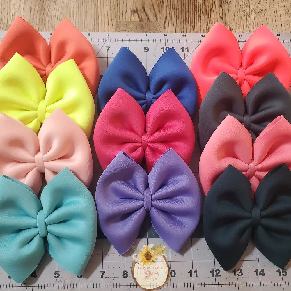 Solid Puff Bows - Assorted Colors for Stylish Hair Accessory