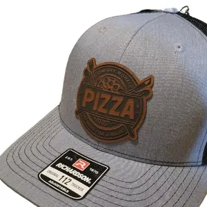 Company Morale Pizza Shop Hat Cap - Classic Design for Employees, Ideal for Corporate Wear Trucker Hat  Leather Patch Richardson 112
