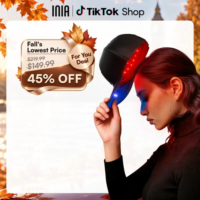 INIA REGEN Laser Hair Growth Cap, Help Reduce Shedding & Support Thicker Hair | 398 Lasers & LEDs Full-Scalp Red Light Therapy, Blue Light Scalp Care, Wireless & Portable,Summer Beauty Gift Ideas,back to school,back to school haul