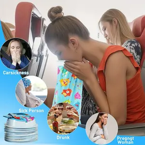 Teen Car Sick Bag Set, Disposable Nausea & Vomit Relief, Cute Unicorn Design, Leak-Proof Self-Seal, Ideal for Kids & Pregnant Women, Pack, Trash Bags